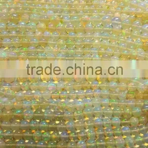 #EZZ Top Quality Round Plain Bead Strand Ethiopian Opal thumbnail-2