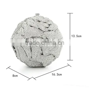 3D Flower Hard Shell Crystal and Crystal Bags and Clutches (8746A-S) thumbnail-3
