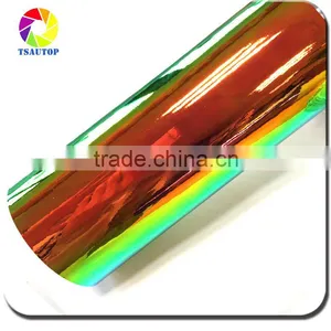 7 Colors 1.42*20m Air Release Bubbles ORANGE-green Rainbow Laser Holographic Wrapping Car Vinyl Car Wrap thumbnail-1