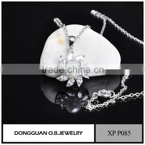 Latest Wholesale Costume Jewelry Silver Pearl Pendant Jewellery Necklace thumbnail-3