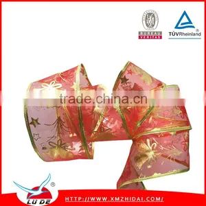 2015 Colorful Gift Organza Wired Christmas Decoration Ribbons thumbnail-2