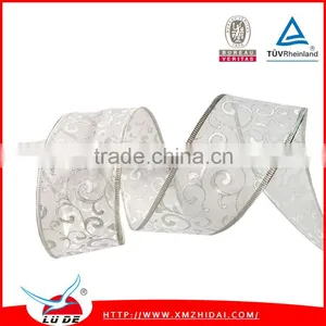 2015 Colorful Gift Organza Wired Christmas Decoration Ribbons thumbnail-4