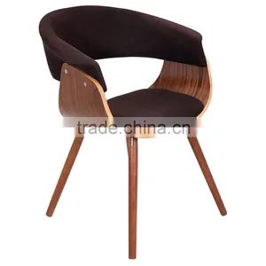 Vintage Mid Century Accent Upholstered Bentwood Armchair Chair thumbnail-4