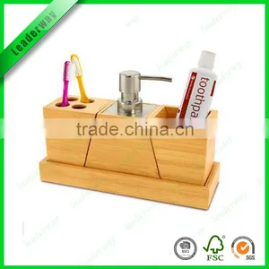 Classic Bamboo China Bathroom Accessory 4 Piece Set thumbnail-4