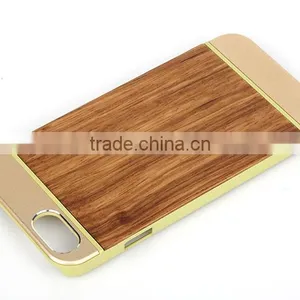 OEM/ODM Luxury Aluminum With Real Wood Case Phone Cover for IPhone 6/6s thumbnail-3