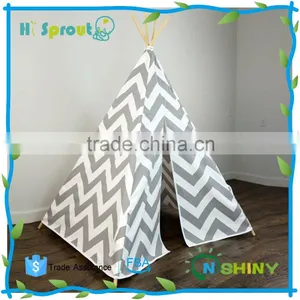 Canvas Wooden Pole Children Kids Play Teepee Tent thumbnail-1