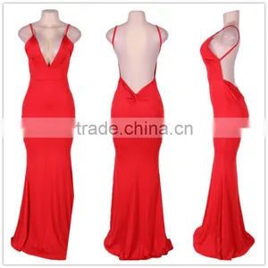 2015 New Fashion Floor Length Sexy Womens Long Dress Open Back thumbnail-1