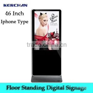 Cheap Price 46'' Standalone Floor Free Standing Large Portable Screen Touch Samsung Stand Digital Signage thumbnail-1