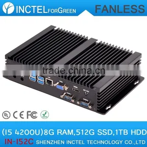 Fanless Small PC Computer ITX Office Station With Intel i5 Processor 2 COM 4 USB3.0 8G RAM 512G SSD 1TB HDD Fanless PC thumbnail-2