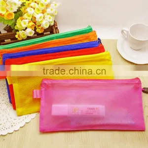 Customized Mesh Inner Pvc Pencil Case With Compartments thumbnail-2