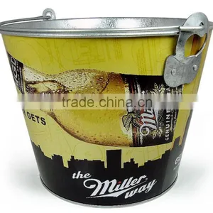 5L Galvanized Color With Decal Logo Tin Ice Bucket thumbnail-1