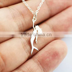 High Polish Custom Jewelry Beautiful Mermaid Pendant Necklace thumbnail-1