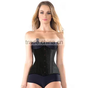 Factory Price Double Steel Boned Brocade Waist Training Corset thumbnail-1