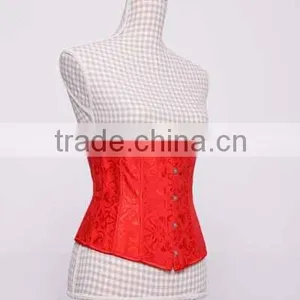 Accept Paypal Wholesale Women Underwear Brocade Sexy Red Mature Corset thumbnail-4