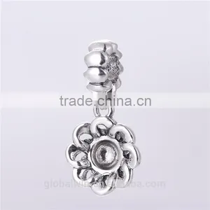 Blooming Royal Flower Pendant Oxidized 925 Silver Charm Custom Made Charms Wholesale New Design Ring Pendant Fit for Bracelet thumbnail-2