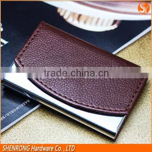 Business Affairs Brown PU Leather Credit Card Holder Name Card Case for Business Men and Promotional Gift thumbnail-1