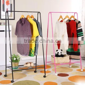 Metal Garment Rack Clothes Stand Portable Cloth Hanging Rail Stand Shoe Rack With Bottom Shelf thumbnail-2
