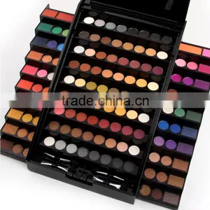 Chinese Factories Wholesale Custom Hot 130 Color Cosmetic Box, Black Drawer Eye Shadow Box thumbnail-5