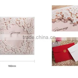 White Silk Tie Laser Cut Wedding Invitation Card thumbnail-4