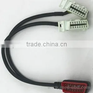 OBD2 Cable Connector USB/Vida Diagnostic Cable /Splitter Y Cable, Right-angle J1962M to 2 J1962F, 1ft thumbnail-1