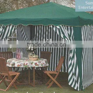 3*3M Foldable Gazebo With Stripe Sidewalls thumbnail-1