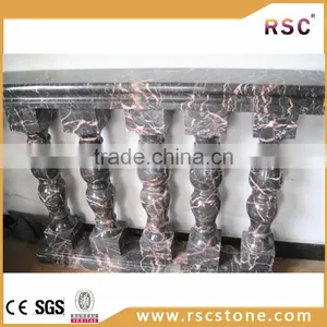 Chinese Azalea Red Stair Handrail Columns Marble for Sale thumbnail-1