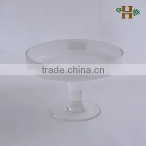 Footed White Glass Candy Plate thumbnail-1