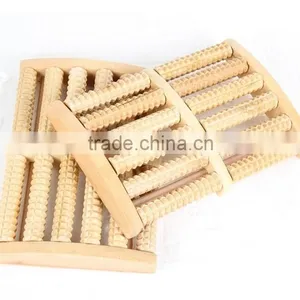 Wholesale 6 Rows Body Relax Massager Tool Foot Massage Wooden Roller thumbnail-2