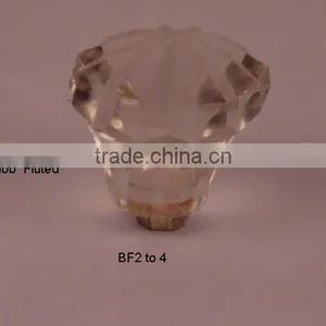 Knobs, Glass Knob With Brass Base Available in All Colours thumbnail-1