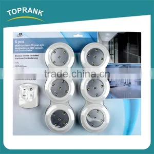 6pcs Wireless Remote Control Round Shaped 5 Led Push Light thumbnail-1