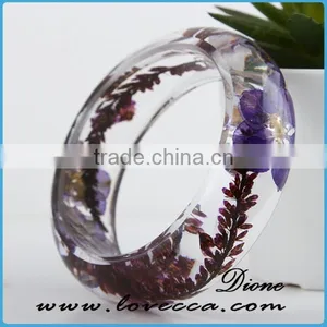 Eco Friendly Resin Bracelet Pressed FlowerJewelry Resin Bangle thumbnail-4