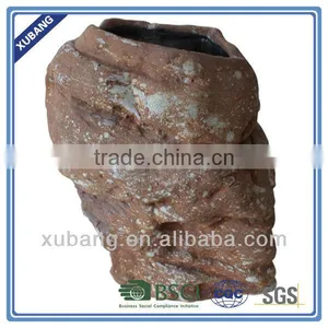 Rock Flower Pots Rusty Finish Planter Wholesale Outdoor Sandstone Planter thumbnail-1