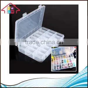 NBRSC 24 Compartment Adjustable Clear Plastic Storage Box Jewelry Tool Container thumbnail-5