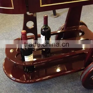 Luxury Wooden Wine and Liquor Cart Food Service Trolley C-32 thumbnail-5