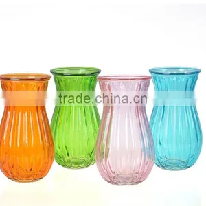 Durable Colored Vertical Stripes Glass Vase thumbnail-1