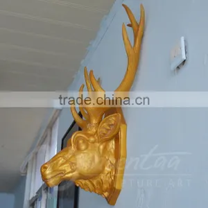 Modern Home Decoration Fiberglass Animal Head Sculpture Wall Hanging Statues thumbnail-4