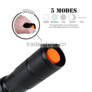 High Quality 5 Mode High Power Flashlight Tactical Led Flashlight Handle Flashlight thumbnail-3