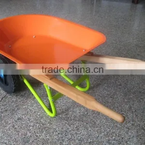 Wood Handle,2 Wheels, Children Wheelbarrow thumbnail-1