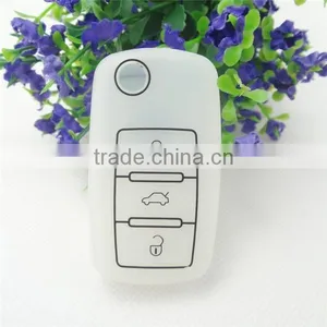 Silicone Remote Key Covers For Volkswagen 3+1 Buttons, for Passat,magotan Keys With White Line thumbnail-1