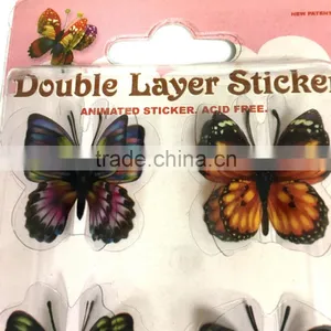 Double Layer Sticker, Butterfly Double Layer Sticker, 3D Butterfly Sticker thumbnail-2
