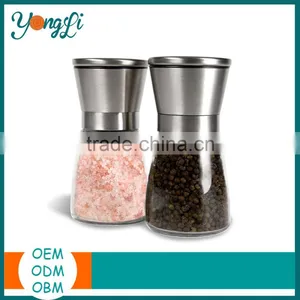 Amazon Best Seller Glass & Stainless Steel Salt and Pepper Grinder Set thumbnail-1
