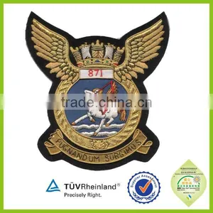 Bullion Wire Embroidered Customized Blazer Pocket Badge Embroidered thumbnail-4