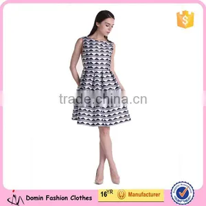 New Design Sleeveless Fancy Print Puffy Prom Dress thumbnail-1