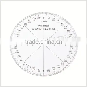 Kearing Round Shape Plastic Aviation Protracotr 360 Degree for Flying Direction Guiding #KRP-1 thumbnail-1