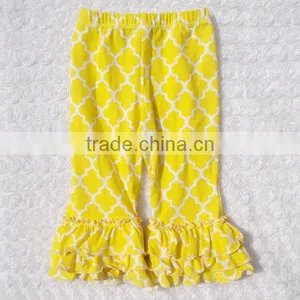 Hot Sale Rainbow Kids Ruffle Bottom Pants Cute Newborn Clothes Girls Triple Ruffle Pants Wholesale thumbnail-3