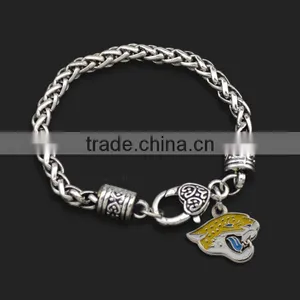 European Style Twist Bracelet Fire Girl Heart Charms Bracelet Unique Design Alloy Charm Chain Bracelet thumbnail-4