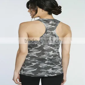 Army Printed & High Quality Women Yoga Vest Sport Shirts thumbnail-2