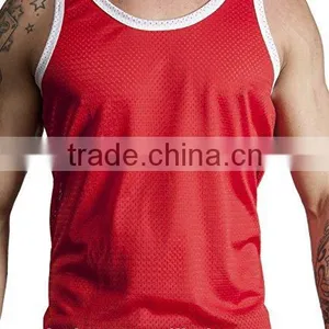 Custom Mens Polyester Mesh Sport Gym Tank Top thumbnail-1