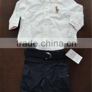 Infant Boys Toddler Pure White Oxford Shirt and Pant Set thumbnail-1