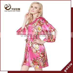 Night Robe 100% Polyester Women Bathrobes Can Embroidered Logo WR1-0004 thumbnail-3